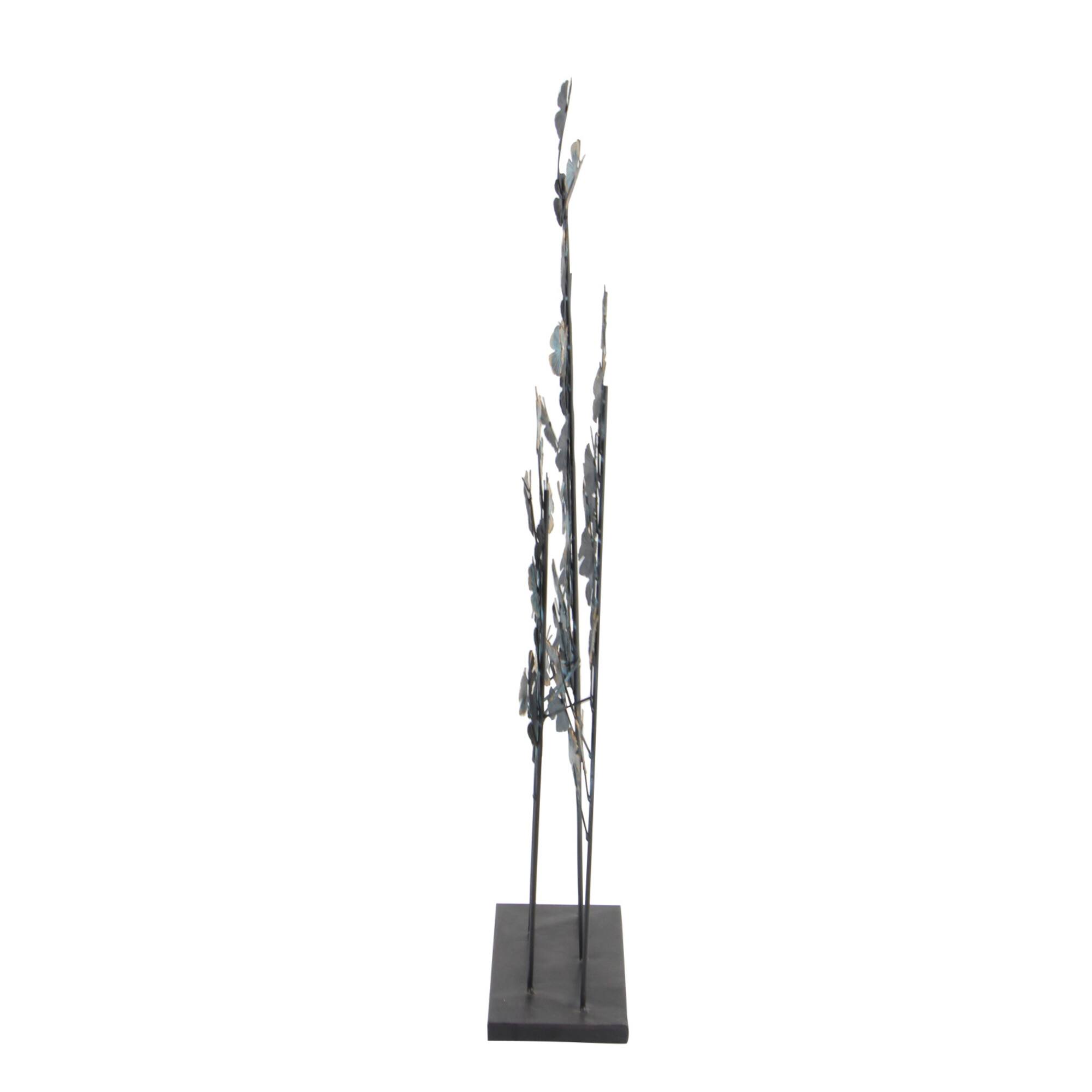 37" Turquoise Metal Contemporary Nature Sculpture